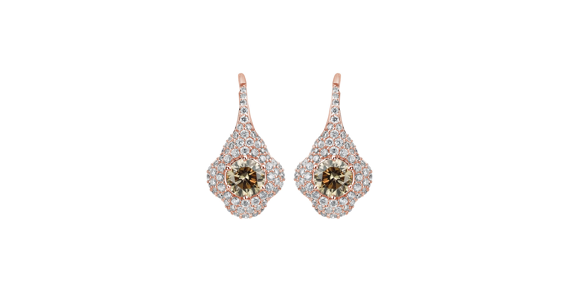 Earrings with brown diamonds Shiny Madame