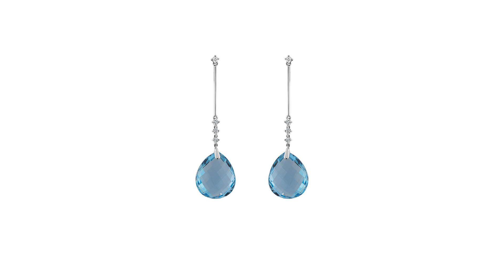 Diamond earrings with Topaz Dancing Princess