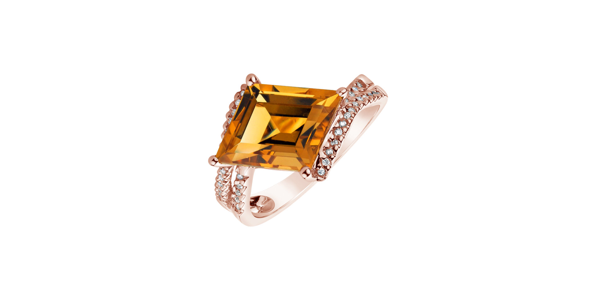 Ring with Citrine and diamonds Elvena