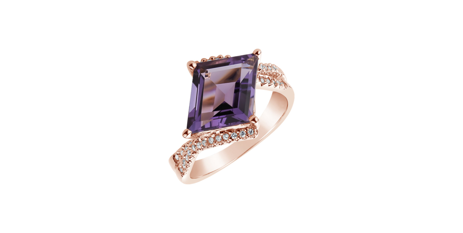 Diamond rings with Amethyst Elvena