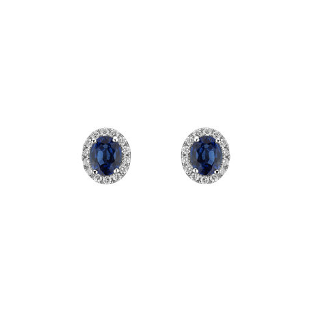 Diamond earrings with Sapphire Queen Fantasy