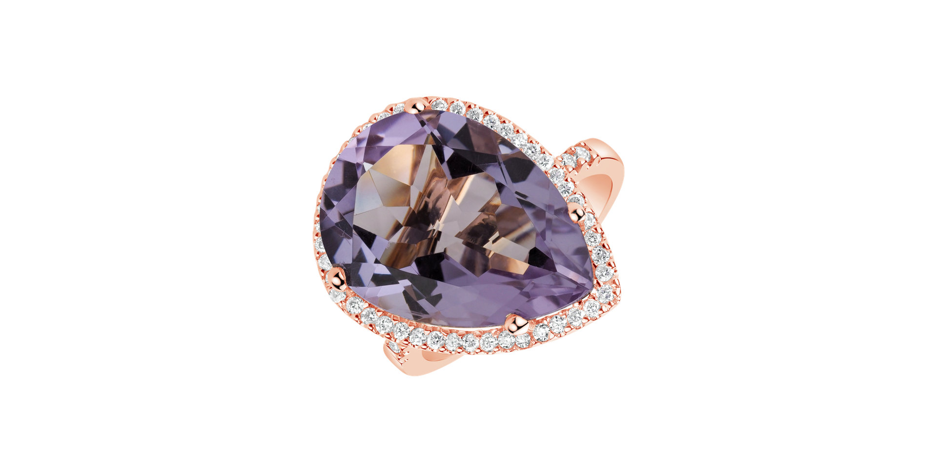 Diamond rings with Amethyst Sweet Almond