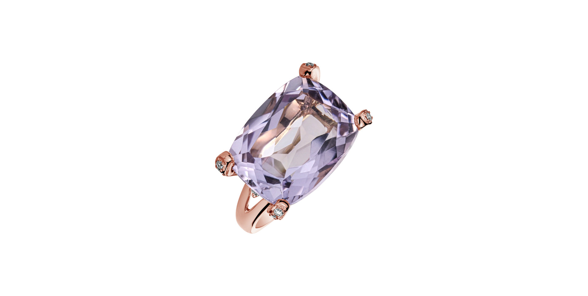 Diamond rings with Amethyst Oriental Lilac