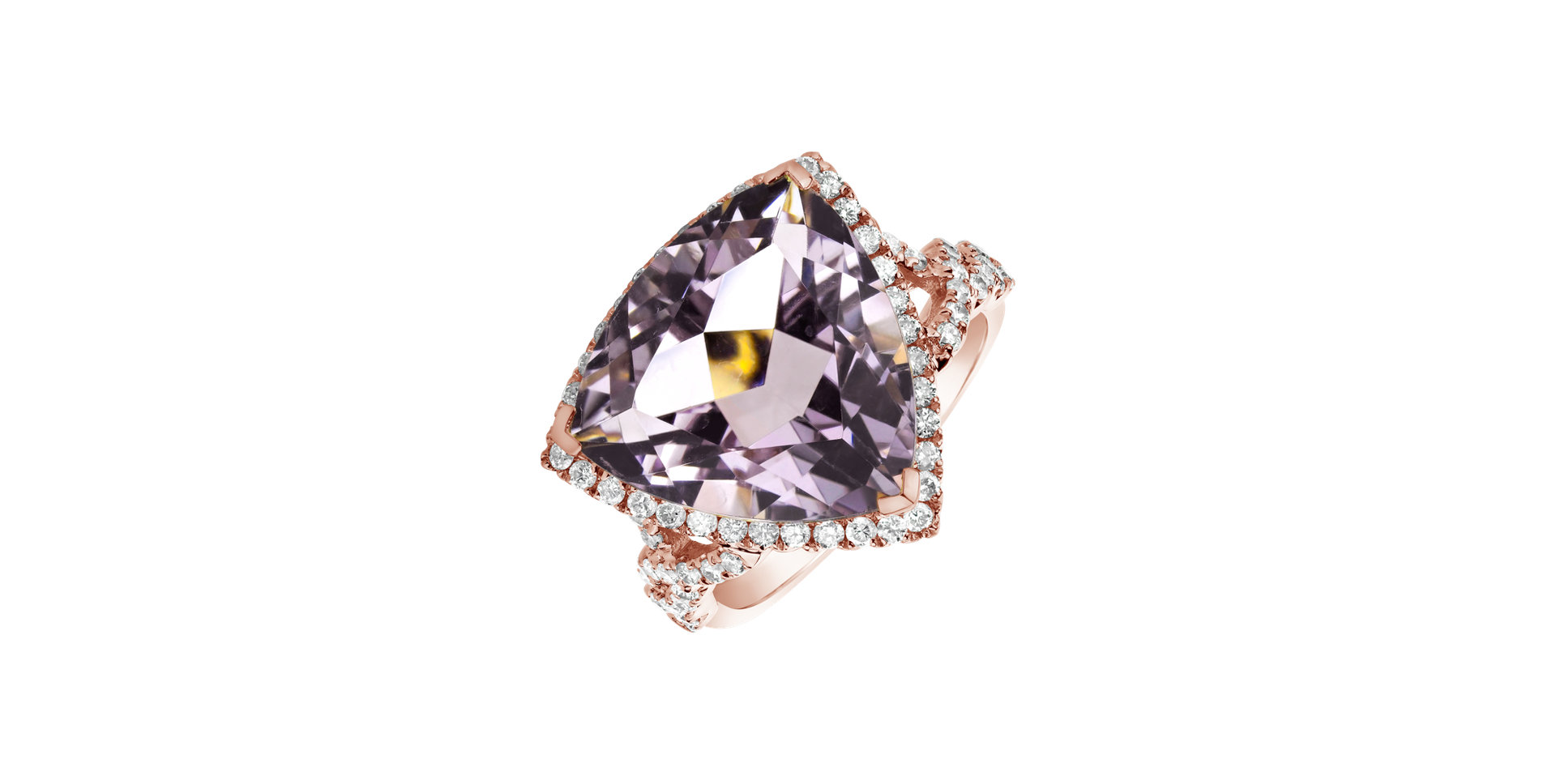 Diamond rings with Amethyst Oistin