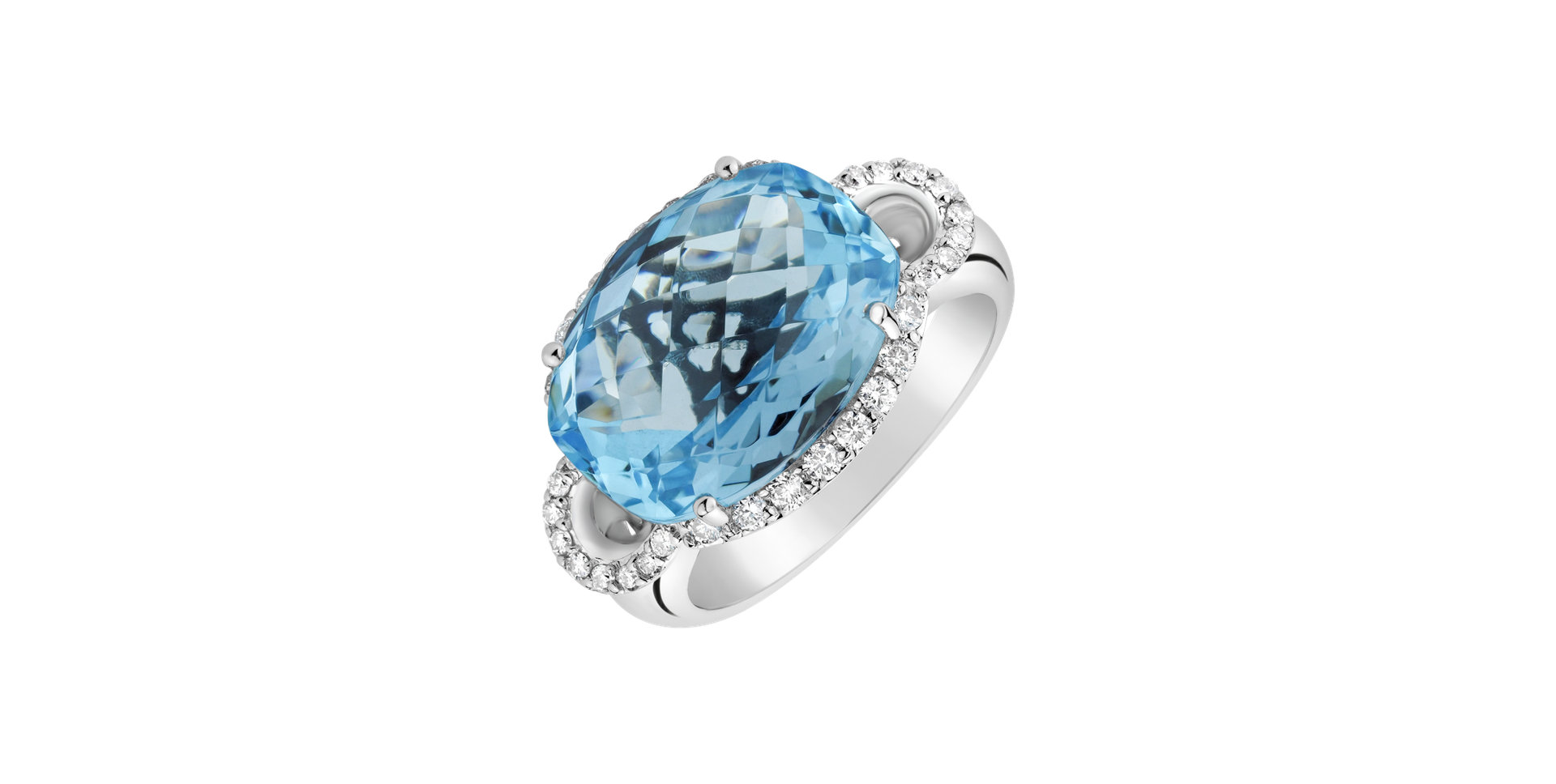 Diamond ring with Topaz Cheerful Morning
