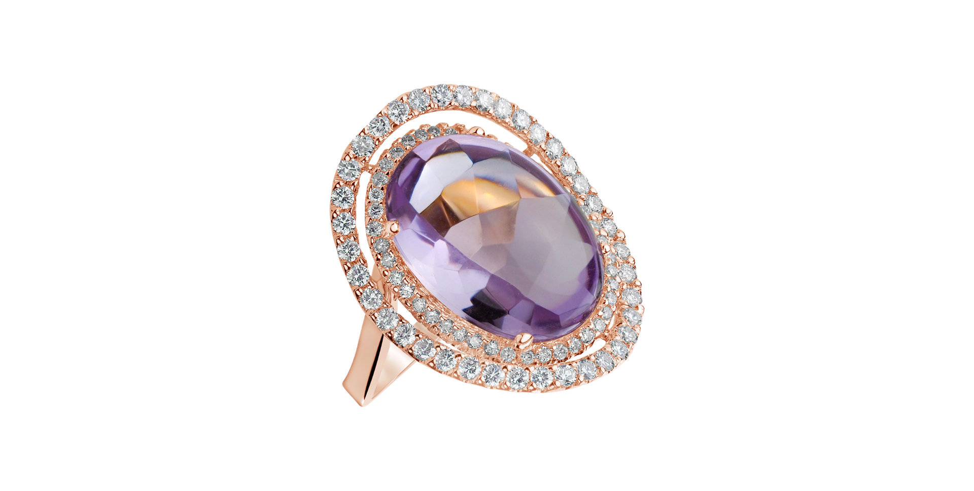 Diamond rings with Amethyst Mareesa