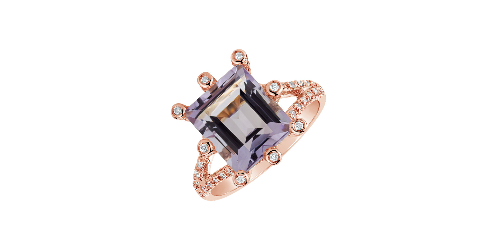 Diamond rings with Amethyst Flanna