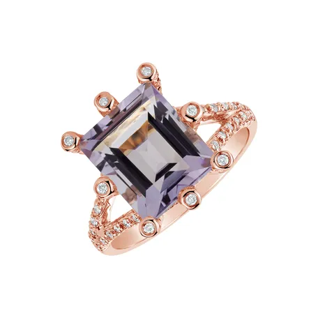 Diamond rings with Amethyst Flanna