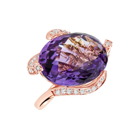 Diamond rings with Amethyst Angyalka