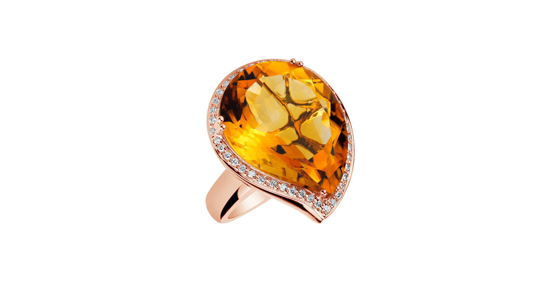 Ring with Citrine and diamonds Chancellor