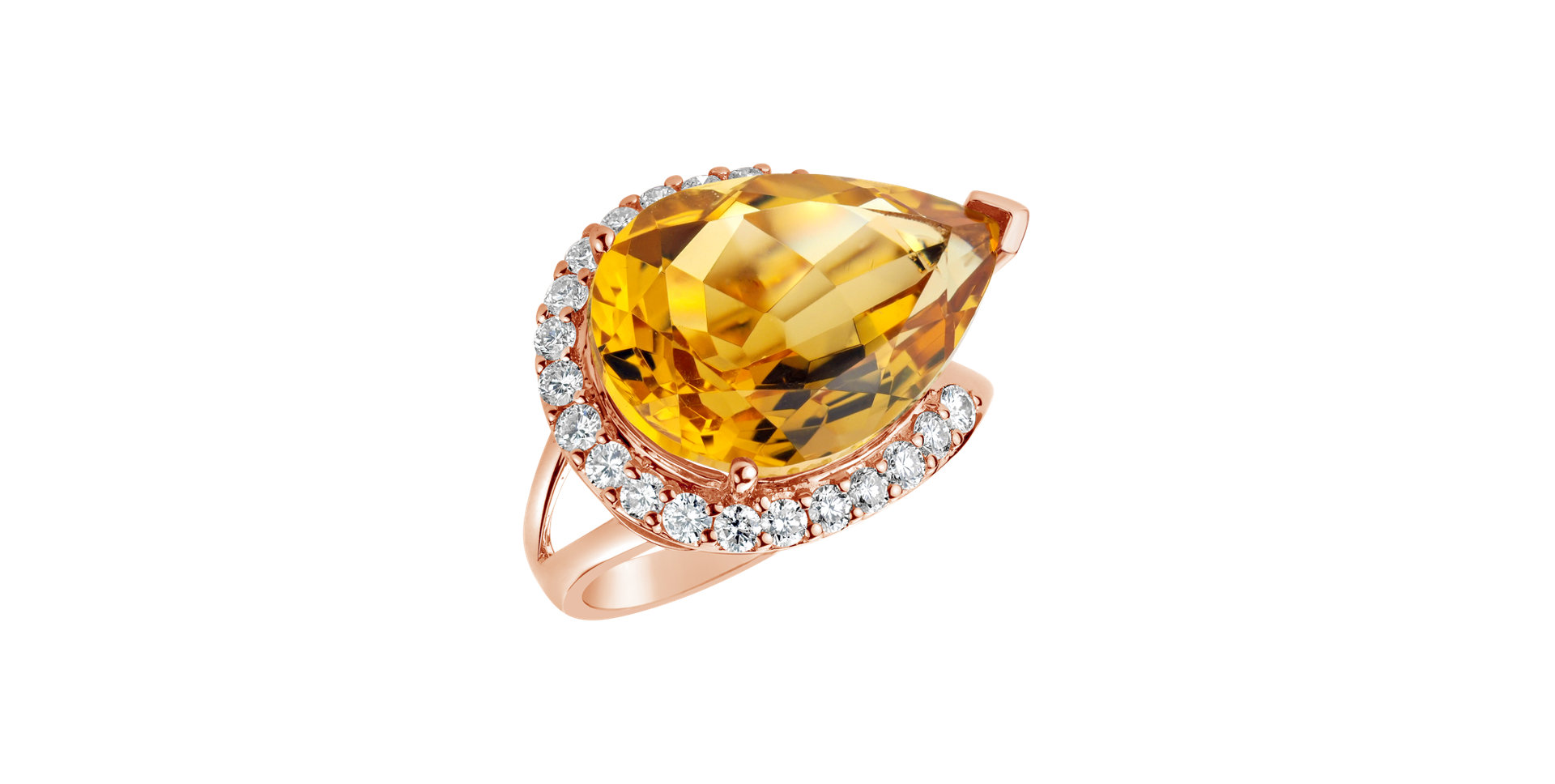 Ring with Citrine and diamonds Tassa