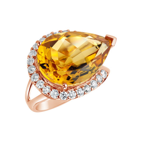 Ring with Citrine and diamonds Tassa