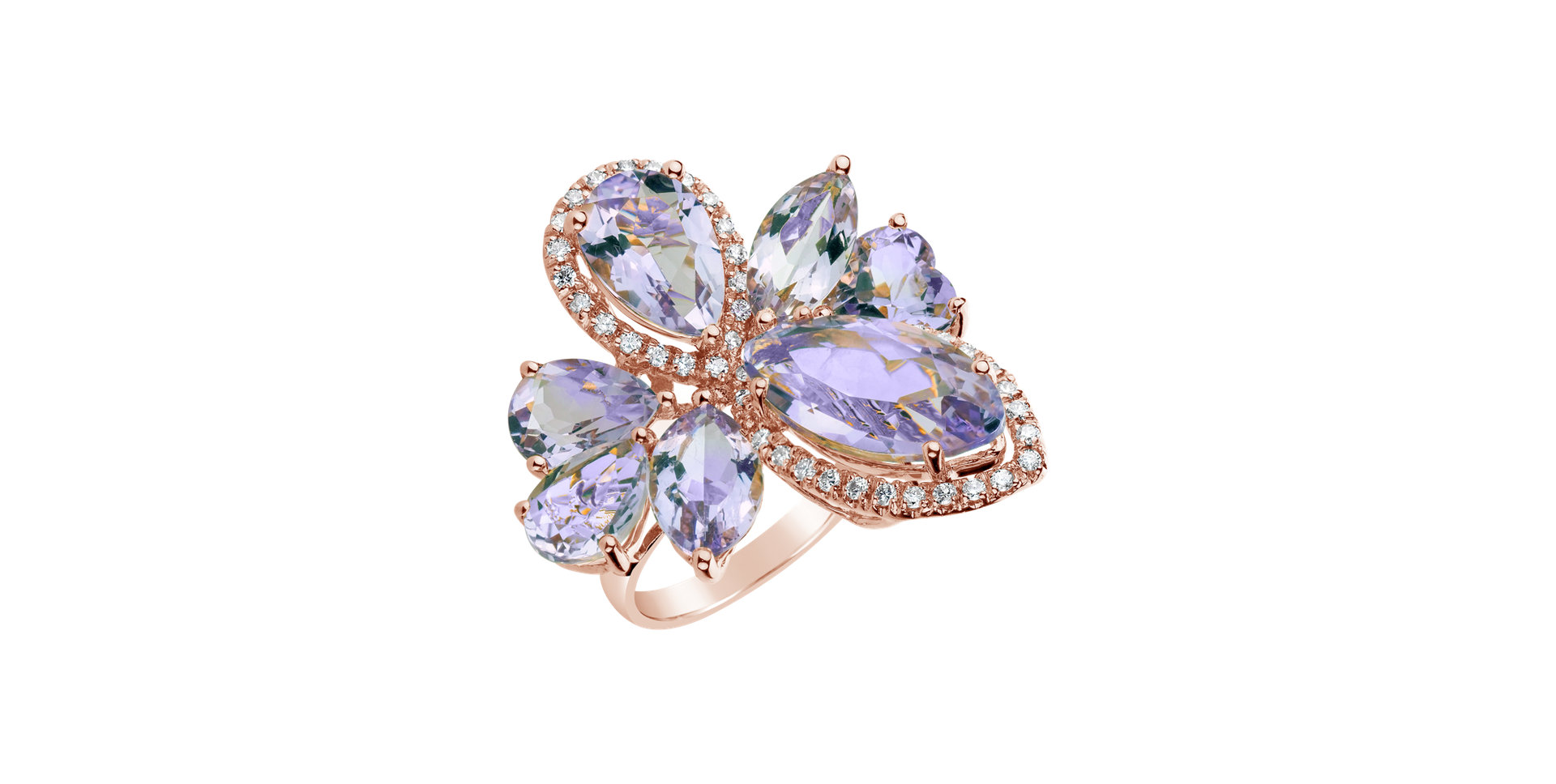 Diamond rings with Amethyst Chelsea