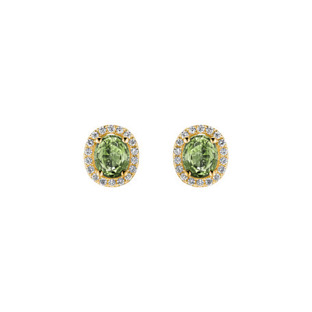 Diamond earrings with Sapphire Imperial Sapphire