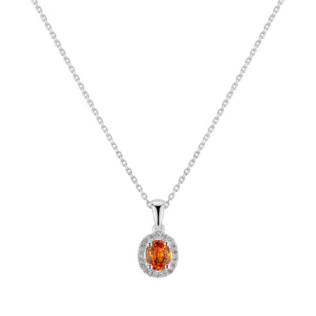 Diamond pendant with Sapphire Princess