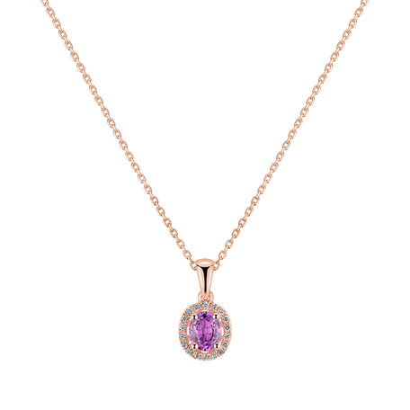 Diamond pendant with Sapphire Princess