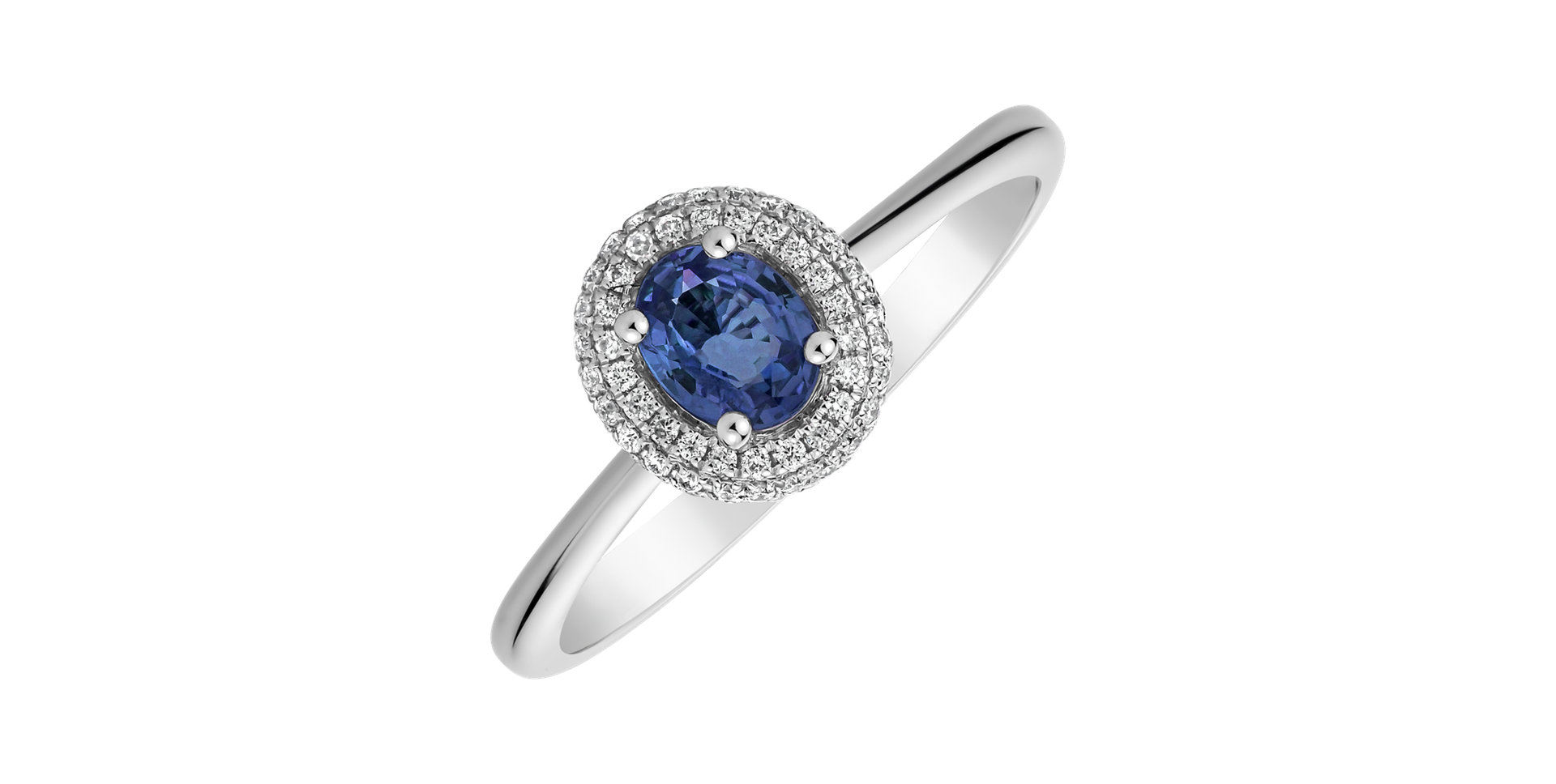 Diamond ring with Sapphire Princess