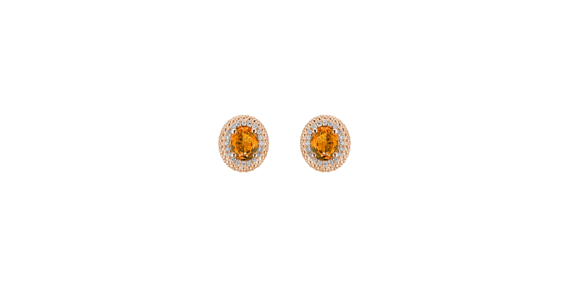 Diamond earrings with Sapphire Imperial Sapphire