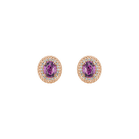 Diamond earrings with Sapphire Royal Sapphire