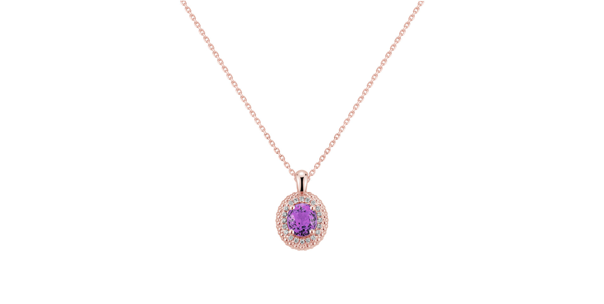 Diamond necklace with Sapphire Pink Princess