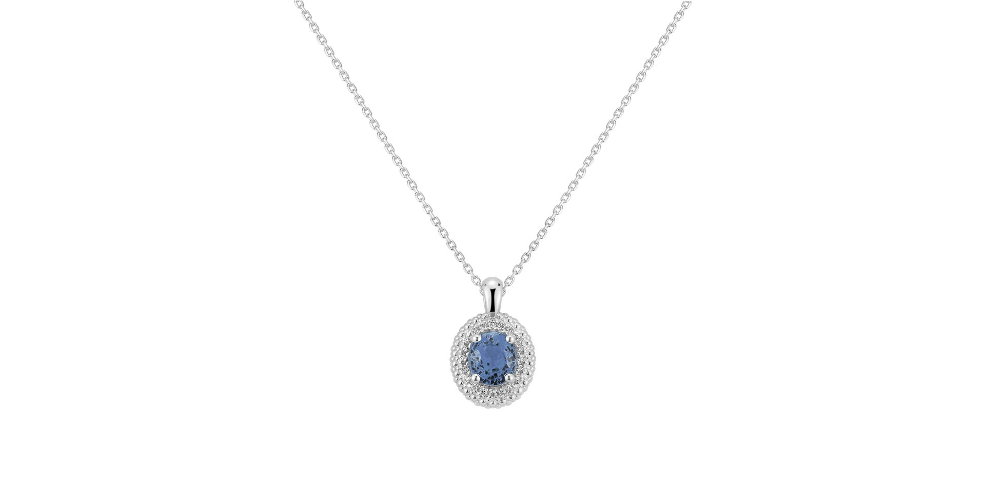 Diamond necklace with Sapphire Light Princess
