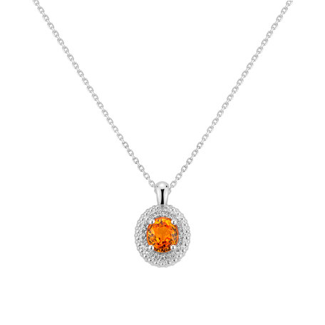 Diamond necklace with Sapphire Orange Princess