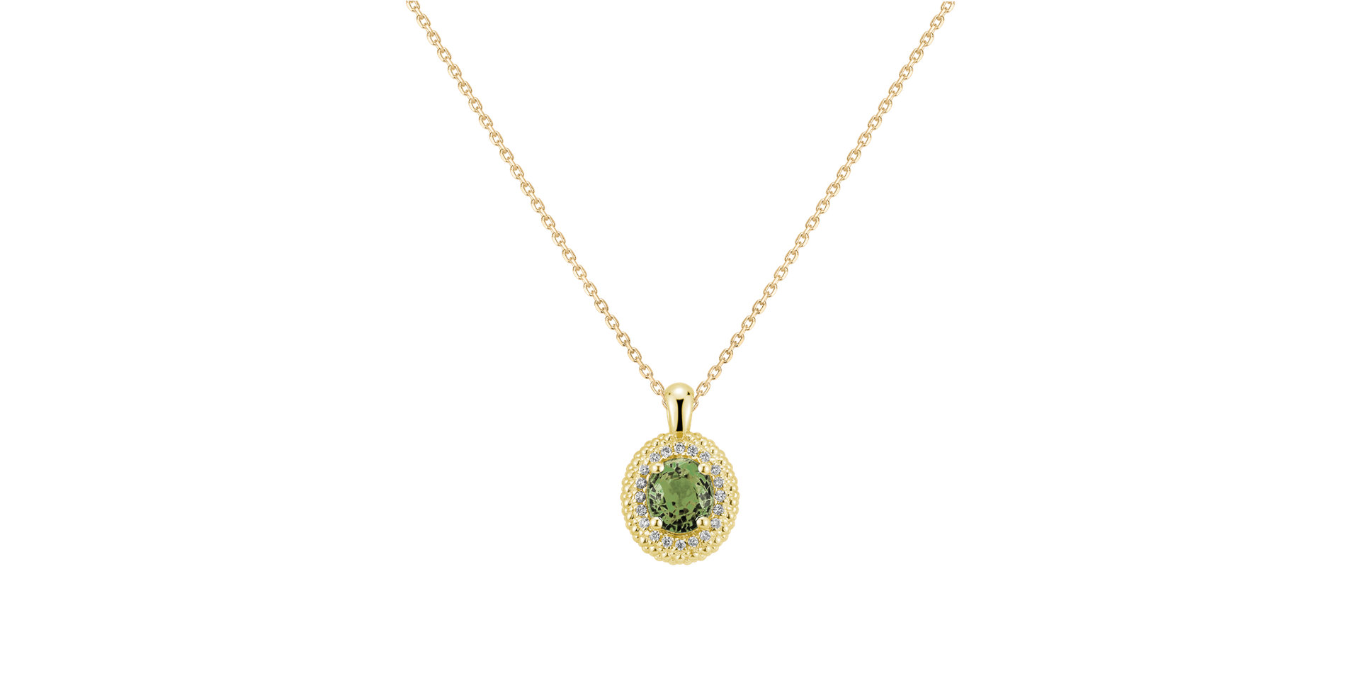Diamond necklace with Sapphire Green Princess