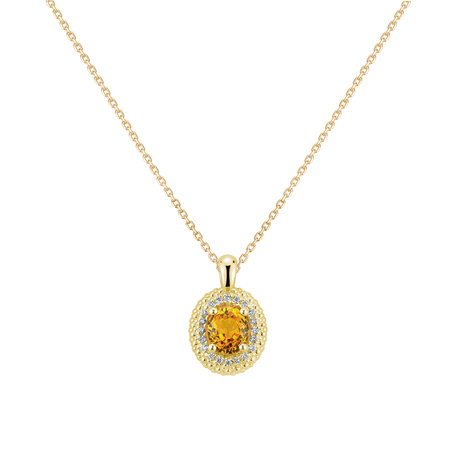 Diamond necklace with Sapphire Yellow Princess