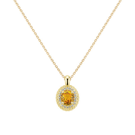 Diamond necklace with Sapphire Yellow Princess