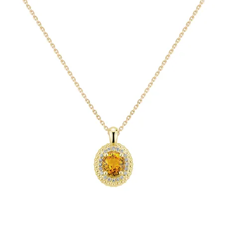 Diamond necklace with Sapphire Yellow Princess