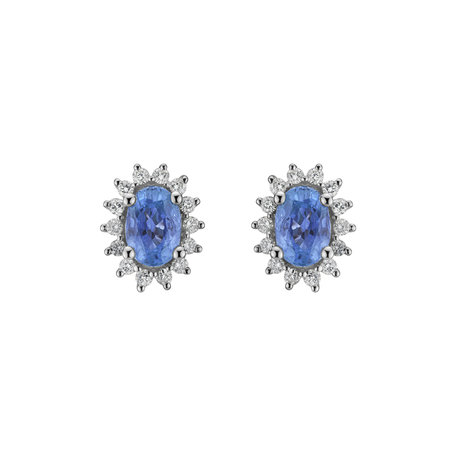 Diamond earrings with Sapphire Princess Sparkle