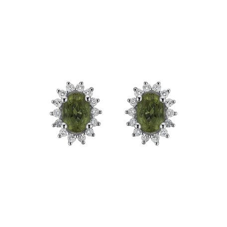Diamond earrings with Sapphire Princess
