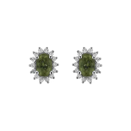 Diamond earrings with Sapphire Princess