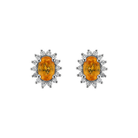 Diamond earrings with Sapphire Princess Sparkle