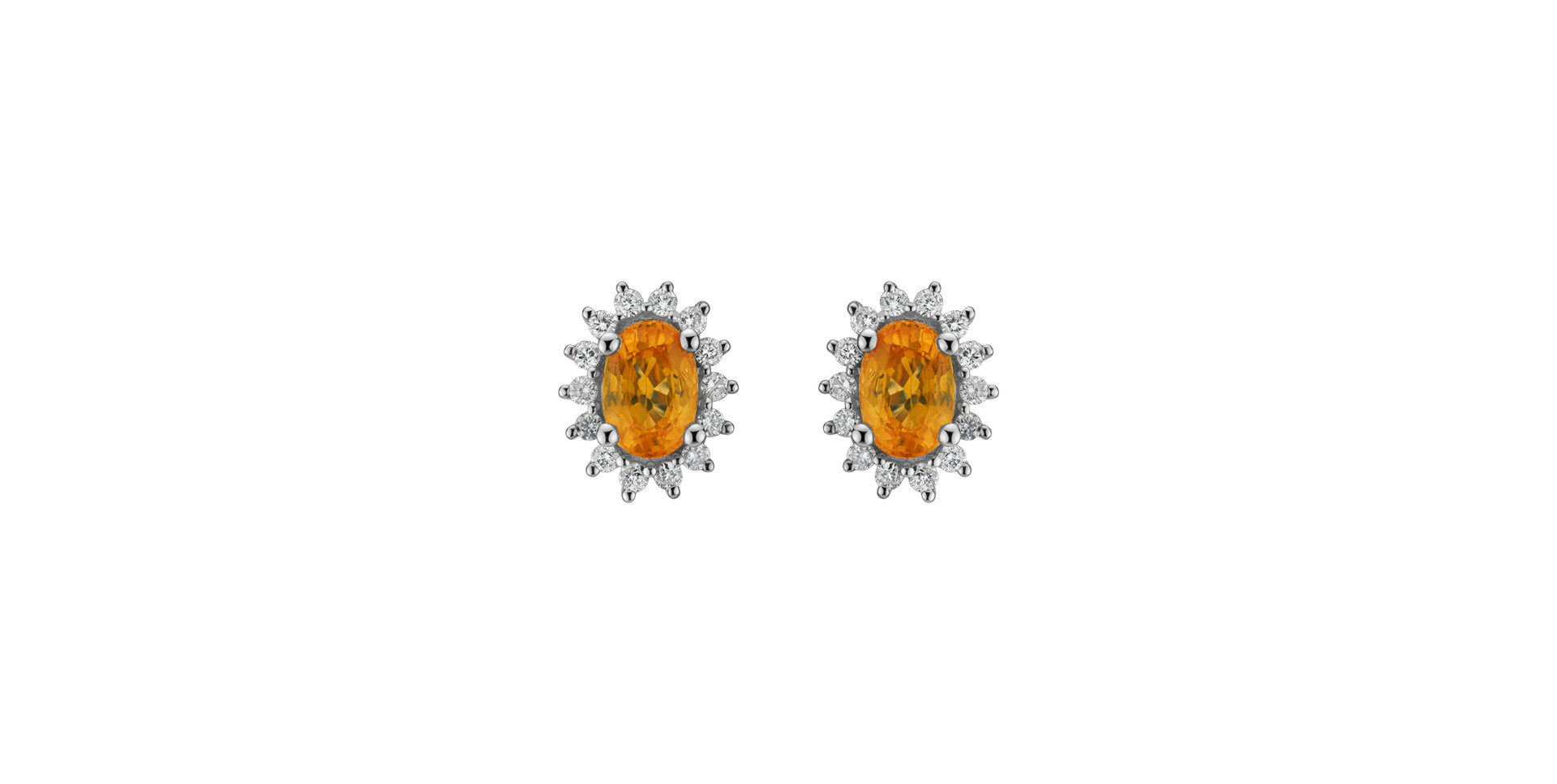 Diamond earrings with Sapphire Princess