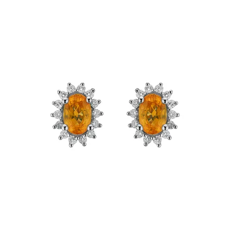 Diamond earrings with Sapphire Princess