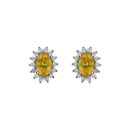 Diamond earrings with Sapphire Princess Sparkle
