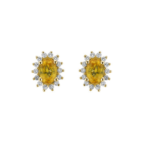 Diamond earrings with Sapphire Princess Sparkle