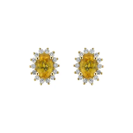 Diamond earrings with Sapphire Princess Sparkle