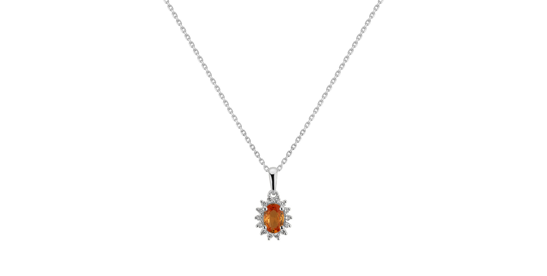 Diamond pendant with Sapphire Princess