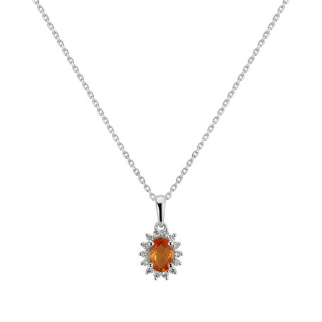 Diamond pendant with Sapphire Princess