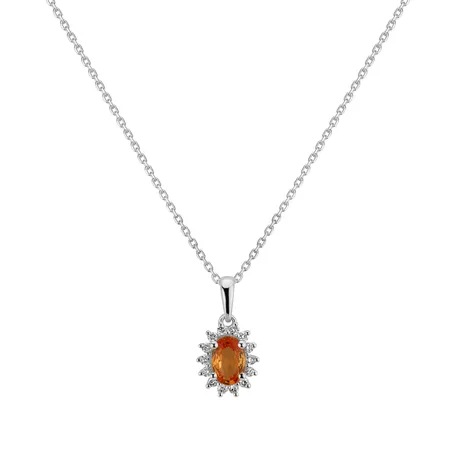 Diamond pendant with Sapphire Princess