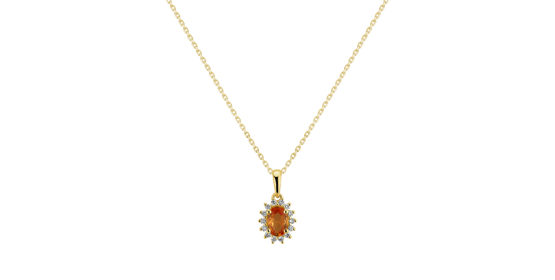 Diamond pendant with Sapphire Princess