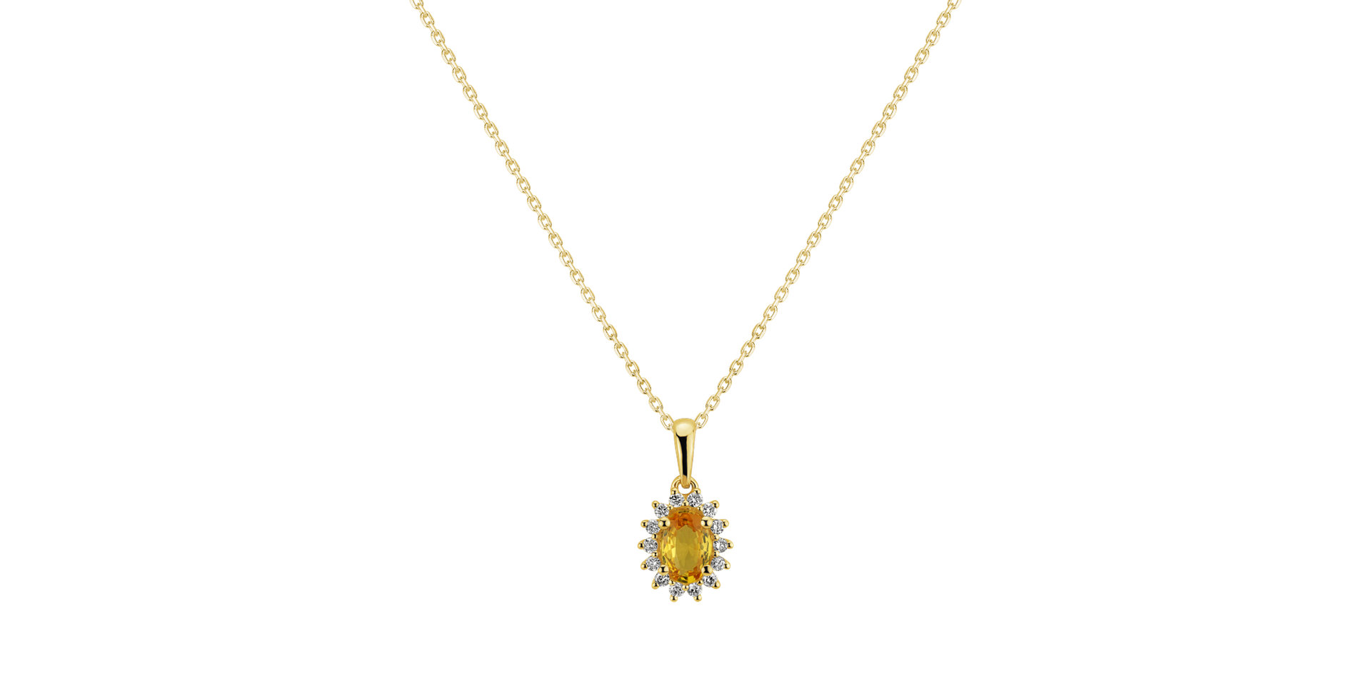 Diamond pendant with Sapphire Princess