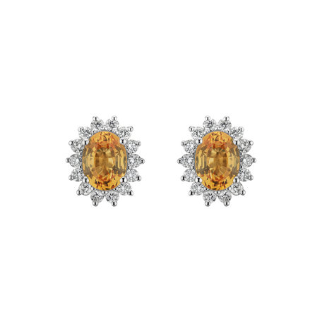 Diamond earrings with Sapphire Princess