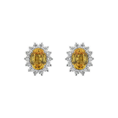Diamond earrings with Sapphire Princess Sparkle