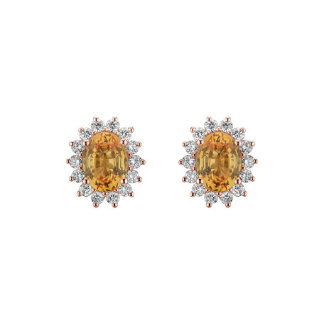 Diamond earrings with Sapphire Princess Sparkle