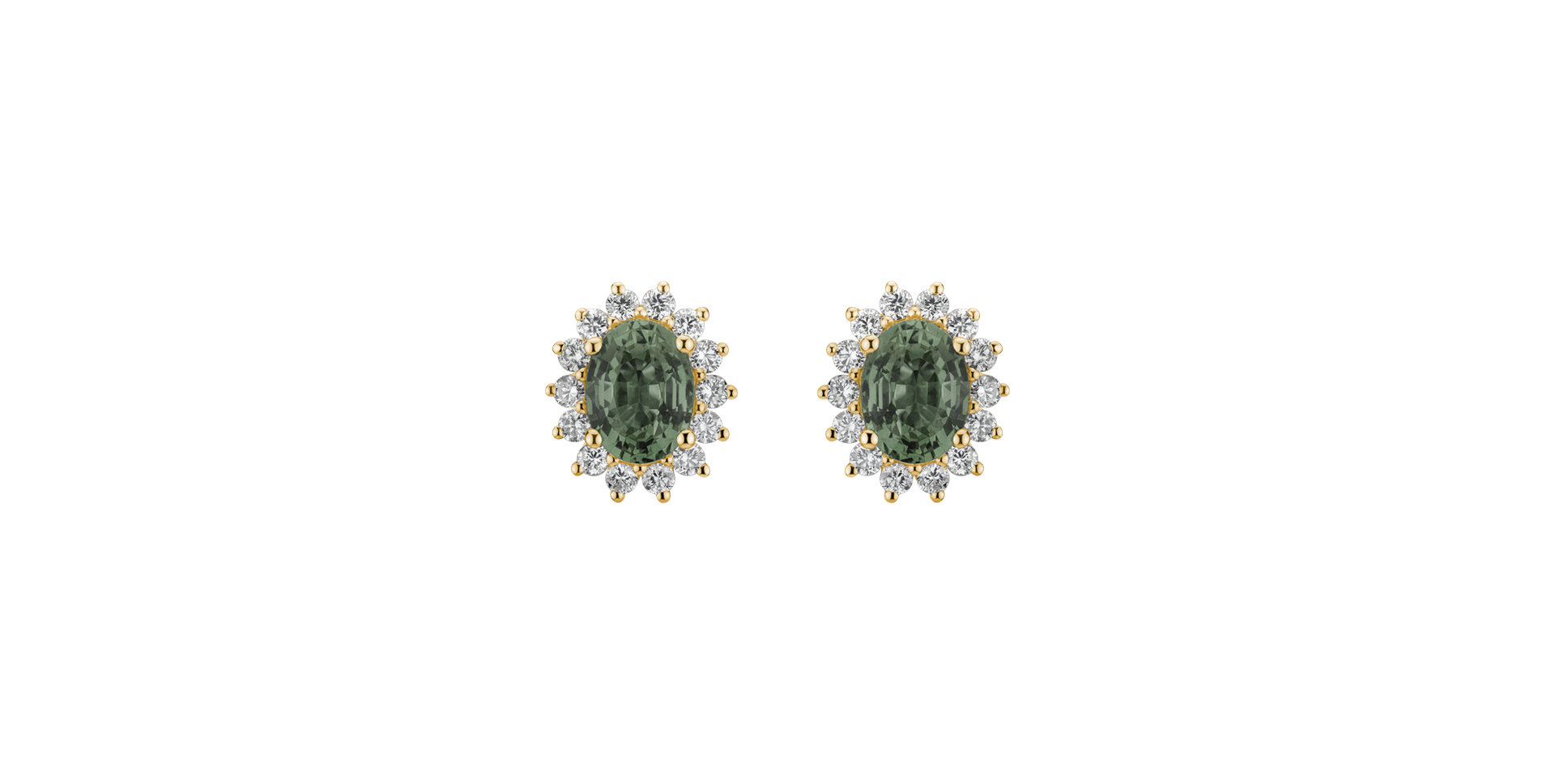 Diamond earrings with Sapphire Princess