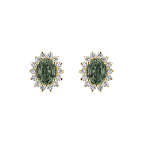 Diamond earrings with Sapphire Princess
