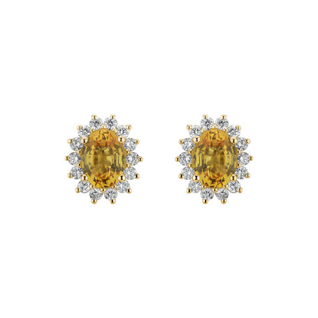 Diamond earrings with Sapphire Princess Sparkle